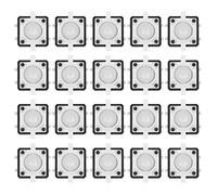 Interruptores Pulsadores Táctiles 12x12x7,3mm, 20 Piezas, Momentáneos, Alta Resistencia y Precisión - Material ABS Duradero, Ideal para Electrónica y Electrodomésticos (Blanca)