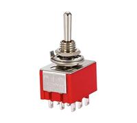 Interruptores Rojo 2/3 Posición ON-OFF/ON-OFF-ON DPDT Mini Switch6A/125V-3A/250V ACMTS-302 Pulsador 1 Uds(MTS-302 ON-OFF,1Pcs)