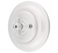 Interruptores rotativos retro empotrados de porcelana, todo en uno, serie PR1, color blanco