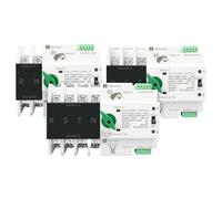 Interruptores selectores de transferencia automática de potencia dual for riel DIN ATS 2P 3P 4P for PV e inversor, ininterrumpidos, 63 A, 100 A y 125 A(4P,63A)