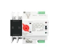Interruptores Selectores Eléctricos De Transferencia Automática Monofásicos De Carril DIN ATS De 110 V Y 220 V Con Doble Potencia, Ininterrumpidos, 2P, 63 A, 100 A Y 125 A.(110V,63A)