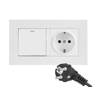 Interruptores y enchufes,Instalación rápida,Interruptores de luz con toma de corriente - Para dormitorio, salón, baño, cocina, residencia, apartamento, hogar, interior y jardín