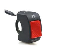 Interruttore Per Motocicletta Interruptor Encendido Apagado Motocicleta Botón Pulsador 22 Mm Interruptores Manillar Conector Electrónico Tipo Bala ATV Bicicleta(Red)