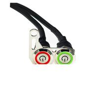 Interruttore Per Motocicletta Interruptor Manillar Motocicleta LED 12 V Resistente Al Agua Reinicio Manual Botón Retorno, Encendido Apagado Motor Control Doble(Redgreen)