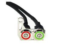 Interruttore Per Motocicletta Interruptor Manillar Motocicleta LED 12 V Resistente Al Agua Reinicio Manual Botón Retorno Encendido Y Apagado Motor Control Doble(Redgreen)