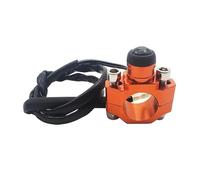 Interruttore Per Motocicletta Para SUZUKI 125 250 300 350 400 450-530 Interruptor De Arranque Y Apagado CNC Universal Para Motocicleta Botón Encendido Del Motor(Orange)