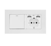 Interruttori Con Presa - PC 5.75 Inches, Interruttore Luce Con Presa, Elettrica 16A 220V | Pannello Interruttore Multiplo Per Casa Cucina Camera Soggiorno Giardino Interno