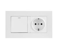 Interruttori Con Presa - PC 5.75 Inches, Interruttore Luce Con Presa, Elettrica 16A 220V | Pannello Interruttore Multiplo Per Casa Cucina Camera Soggiorno Giardino Interno