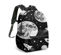 Interstellar Astronauts & Planets - Mochila con estampado de cometas, estilo de dibujos animados para niños y adolescentes, 03., L, Casual