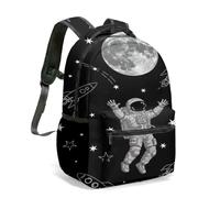 Interstellar Astronauts & Planets - Mochila con estampado de cometas, estilo de dibujos animados para niños y adolescentes, 02., L, Casual