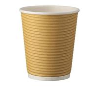 Intertan Q530016K - Vasos de papel acanalado, 80 mm de diámetro, capacidad de 8 onzas, 25 unidades