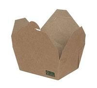 Intertan QF800FSC Papel de estraza rectangular con tapa plegable, color natural, capacidad de 800 ml, 11,2 cm de largo, 9 cm de ancho, 6,4 cm de altura, 50 unidades