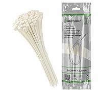 intervisio Bridas de Plastico para Cables 200mm x 2,5mm, Blanco, 100 Piezas