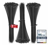 intervisio Bridas de Plastico para Cables 300mm x 4,8mm, Negro, 300 Piezas