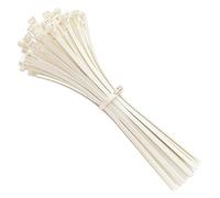 intervisio Bridas de Plastico para Cables Reutilizables / 300mm x 7,6mm / Blanco / 100 Piezas