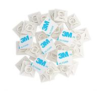 intervisio Juego Soportes Adhesivos para Bridas de Cable 19 mm x 19mm, Clips Adhesivo para las brida de plastico, Base de montaje sujetacables autoadhesivos cables, Blanco, 100 piezas