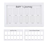 INTERWARM 1 Pieza Mis Primeros Momentos De Fotos Del Primer Año Hito Cumpleaños De Un Año - Fotos En 12 Mes Decoración Collage De Fotos Panel De Presentación Para Fotos De Retratos 3.7x5.1 Cm Imágenes