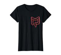 Intestino Gastroenterólogo Colonoscopia Gastroenterología Camiseta gráfica económica, Mujer, Negro, L