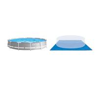 Intex 26710Np Piscina Desmontable Redonda, con Depuradora, 366 X 76 Cm + 28048 Tapiz 472 Cm para Piscinas De: 244, 305, 366 Y 457 Cm