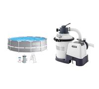 Intex 26716NP - Piscina Redonda Desmontable intex Prisma Frame 366x99 cm con depuradora & 55249 - Depuradora de Arena Krystal Clear 3.500 L/H, para Piscinas Desmontables de hasta 17.00