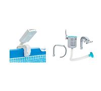 Intex 28089 Cascada Agua Vertical Con Luces Led Multicolor Piscinas 4 Colores: Metal Y Ultra Frame + 28000 Skimmer Deluxe Filtro 3.028 Litros/Hora, Easy Set Metal Frame