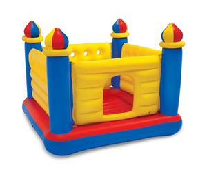 Intex 48259NP - Castillo hinchable INTEX, 175x175x135 cm, suelo hinchable, Para 2 niños, Peso máximo 45 Kg, Color rojo, amarillo y azul, Castillos hinchables infantiles
