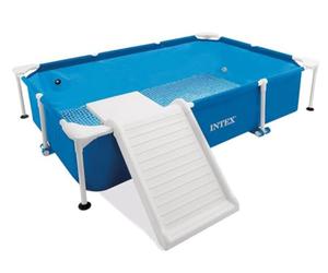 Intex 48404GN Rectangular Perros con Estructura Piscina, Azul, 229 x 152 x 45,7 cm
