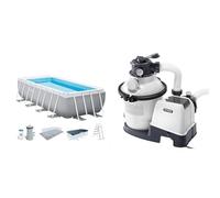 INTEX 55212 - Piscina Rectangular Prisma Frame 488x244x107 cm + depuradora & 26644 - Depuradora de Arena Krystal Clear 4.000 L/H, para Piscinas Desmontables de hasta 29.10
