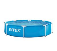 Intex 55242 - Piscina Desmontable Redonda Metal Frame Familiar Color Azul, Medidas Ø244x51 cm, Capacidad 1,828 litros, Material Resistente Triple Capa, Tubular, Infantil