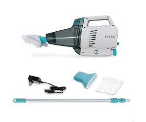 Intex 55253 Aspiradora Manual Recargable, para Piscina, Limpiafondos Piscina, Batería Recargable con hasta 100 Minutos de Autonomía, Largo de 280 cm, Aspirador Piscina, Gray