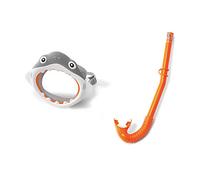 Intex Pools Set snorkel infantil 55944 – diseño tiburón, anaranjado y gris