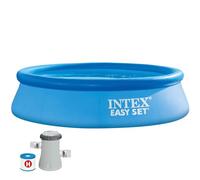 Intex 56007 - Piscina Hinchable, Ø305x76 cm, 3.853 litros, Piscina Redonda, con depuradora Cartucho, 1.250 litros/Hora, Filtro Cartucho Tipo H, para 3 Personas