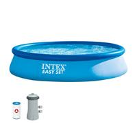 Intex 56051 - Piscina Hinchable, Ø396x84 cm, 7.290 litros, Piscina Redonda, con depuradora Cartucho, 2.006 litros/Hora, Filtro Cartucho Tipo A, para 5 Personas