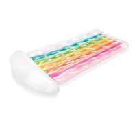 Intex 56804EU - Colchoneta Hinchable INTEX, colchoneta Nube, 86x180x25 cm, colchoneta para la Playa, colchoneta con Almohada, Transparente con Colores Rosa, Naranja, Verde, Amarillo y Azul