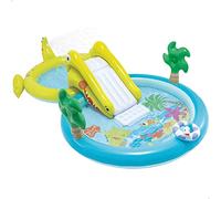 INTEX 57164 - Piscina infantil hinchable con dispersor de agua y tobogan playa, centro de juegos para niños