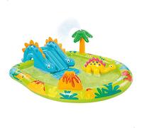 INTEX 57166 - Piscina infantil hinchable con dispersor de agua y tobogán dinosaurio, centro de juegos para niños