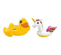 Intex 57556NP - Pato Hinchable 147x147x81 cm, Color Amarillo & Inflateable Unicorn - 198x140x102 cm