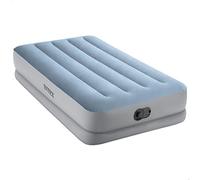 Intex 64157 Colchón Hinchable Individual, con Bomba Eléctrica USB Integrada, se Infla en Aproximadamente de 4 Minutos, Peso Máximo 136 kg, Material Flocado más PVC Laminado, 99 x 191 x 36 cm