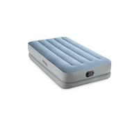 Intex 64157E Dura-Beam Plus Mid-Rise Air Mattress: Fiber-Tech - Twin Size - Built-in USB Electric Pump - 14in Bed Height - 300lb Weight Capacity