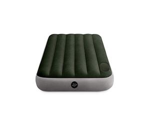 Intex 64761E Dura-Beam - Colchón de Aire estándar Downy Fiber-Tech, tamaño Individual, Bomba de pie integrada, Altura de Cama de 10 Pulgadas, Capacidad de Peso de 300 Libras