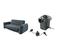 Intex 66552 Sofá Cama 203 x 224 x 66 cm + 66640 Bomba eléctrica invertible con boquillas 220-240V