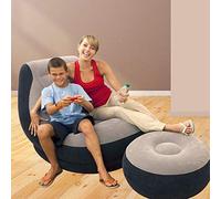 Intex 68564NP, Sillón Lounge 102 x 137 x 79 cm, con Patas 64 x 28 c, Gris/Negro, Color sólido