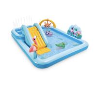 Intex 96x 78x 28 Centro de juegos inflable Jungle Adventure Spray Piscina para niños Patio trasero Tobogán acuático para niños Almohadilla contra