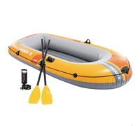 Intex Barca hinchable, Modelo Challenger 2, Mide 236x114x41 cm, Máx. 200 kg, Para dos personas, Incluye remos, Bomba de inflado manual, Parche reparación, 3 cámaras de aire (66312)