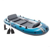 Intex Barca hinchable, Modelo Excursion 5, Mide 366x168x43 cm, Máx. 600 kg, Para 5 personas, Incluye remos y asientos, Bomba de inflado, Parche reparación, 3 cámaras de aire, Pesca o recreo (66325)