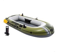 Intex Barca hinchable, Modelo Seahawk 2, Mide 236x114x41 cm, Máx. 240 kg, Para 2 personas, Incluye remos, Bomba de inflado manual, Parche reparación, 3 cámaras de aire, Pesca o recreo (66332)