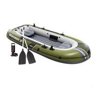 Intex Barca Hinchable, Modelo Seahawk 3, Mide 295x137x43 cm, Máx. 360 kg, para 3 Personas, Incluye remos y Asientos, Bomba de inflado, Parche reparación, 3 cámaras de Aire, Pesca o recreo (66333)