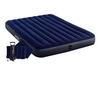 Intex Cama Colchón hinchable 152x203x25 cm, para dos personas con inflador y 2 almohadas incluidas e hinchador manual, soporta un máximo de 273 kg cama de aire Dura-Beam Standard modelo Classic Downy