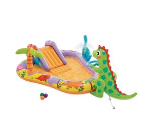 INTEX Centro de juegos acuático hinchable Dino Park con tobogán y pulverizador