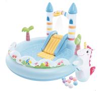 INTEX Centro de juegos hinchable castillo unicornio con tobogán